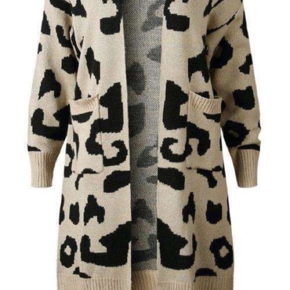 Boho leopard print open front cardigan - Picture 8 of 8